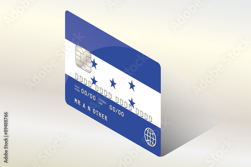 3D Isometric Flag Illustration of the country of  Honduras