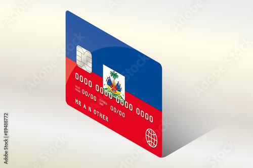 3D Isometric Flag Illustration of the country of  Haiti