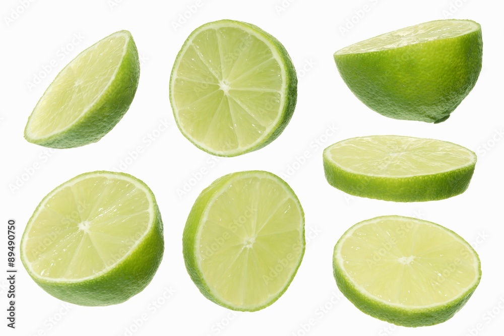 Lime halves and slices