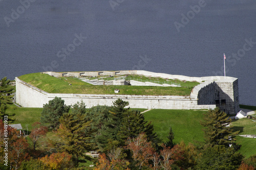 Fort Knox from the 1840's guards the entrance to the Penobscot River.Fort Knox State Historical Park.Penobscot, Maine.