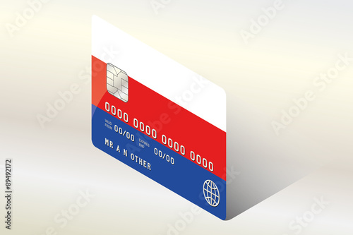 3D Isometric Flag Illustration of the country of  Serbia
