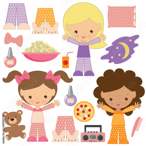 Sleepover vector illustration