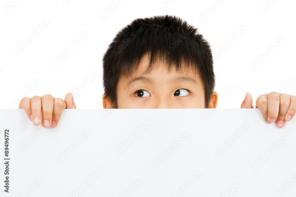 Asian Chinese Children Holding blank white board. Asian Chinese Children Holding blank white board.