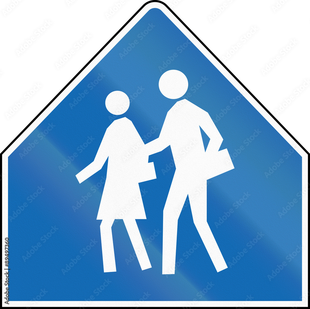 Canadian school warning sign, old version. This sign is used in Ontario Canadian school warning sign, old version. This sign is used in Ontario