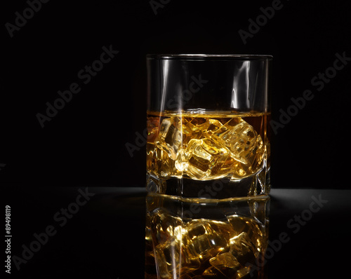 Luxury still life of whisky glass