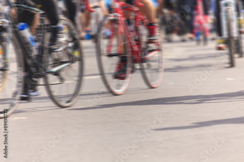 Motion blurred biker