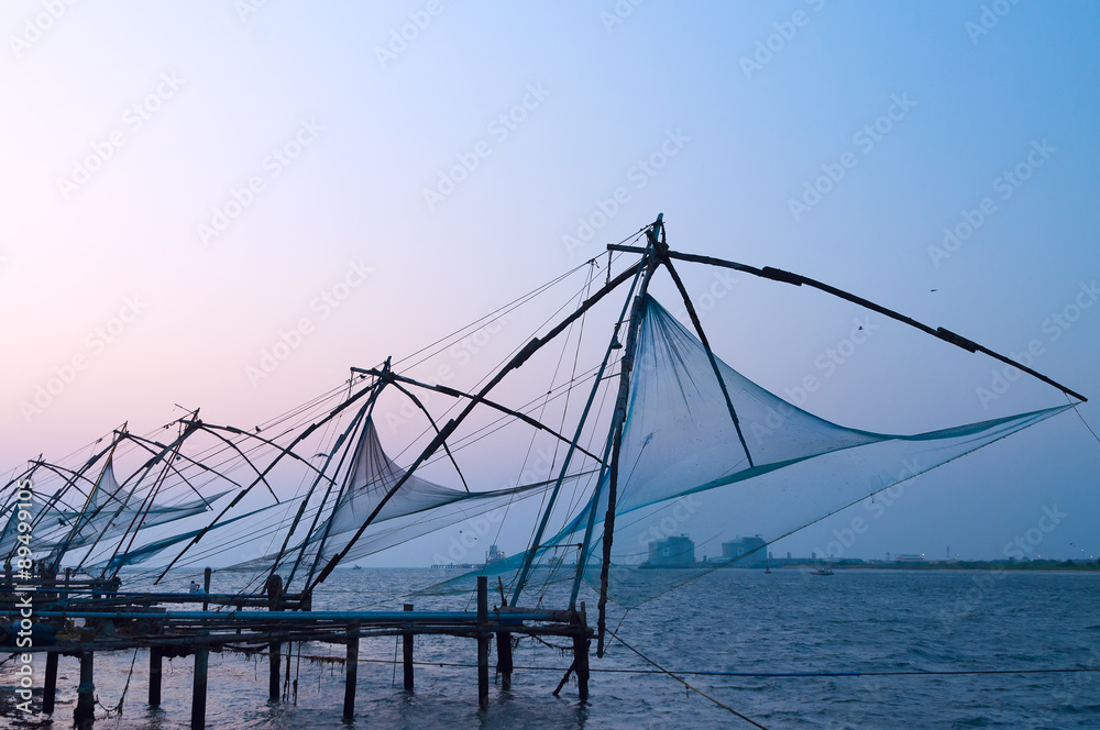 Chinese Fishing nets at sunset