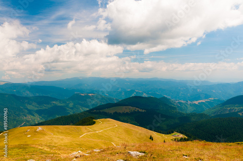 Mountain ranges under the clouds