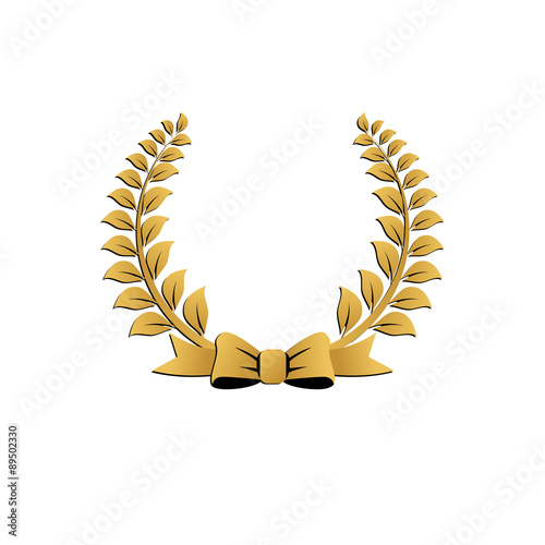 laurel wreath gold ribbon logo photo