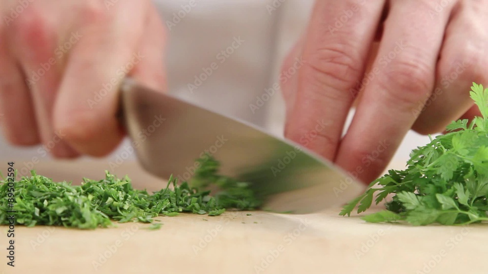 Tarragon being chopped Tarragon being chopped