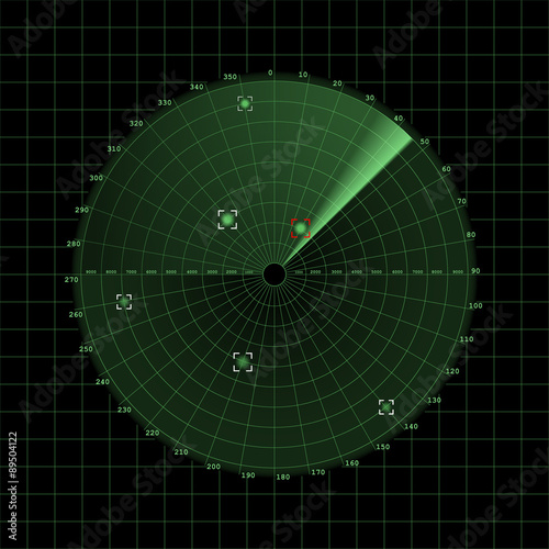 Radar screen on grid