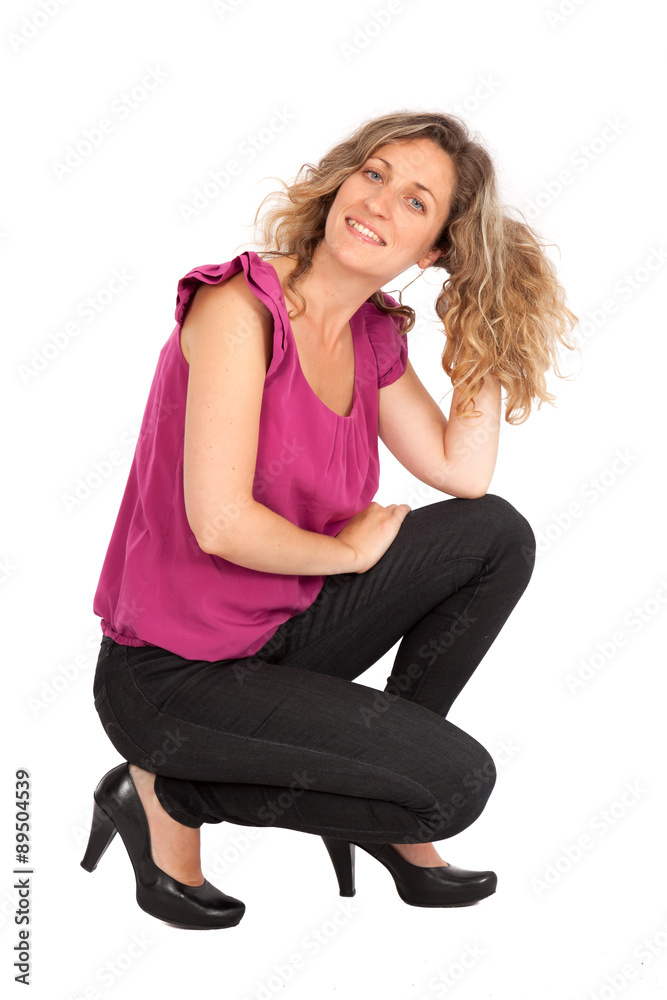 Beautiful woman doing different expressions in different sets of clothes: posing Beautiful woman doing different expressions in different sets of clothes: posing