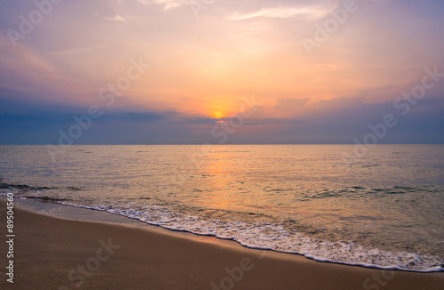 Sunrise on the beach of andaman sea