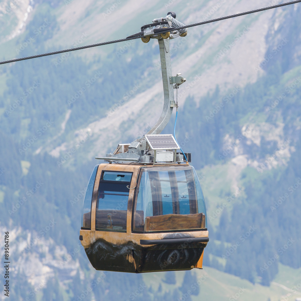 Ski lift cable booth or car