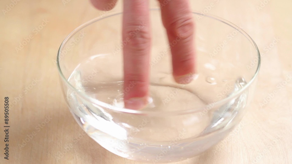 Sheets of gelatine being softened