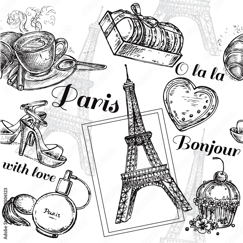 seamless pattern Paris