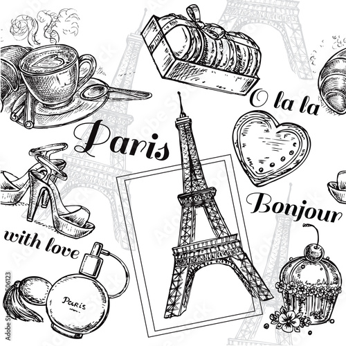 seamless pattern Paris