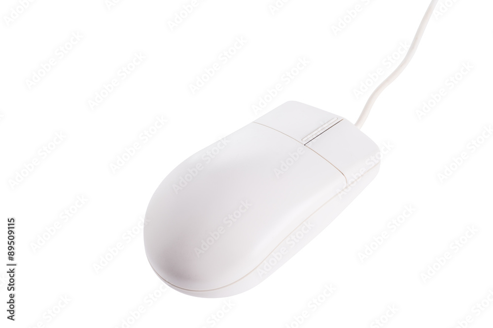 Computer mouse with cord on white background
Computer mouse with cord on white background