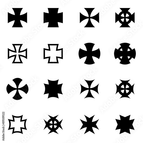 Vector black choppers crosses icon set