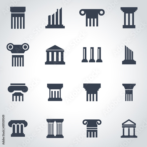 Vector black column icon set