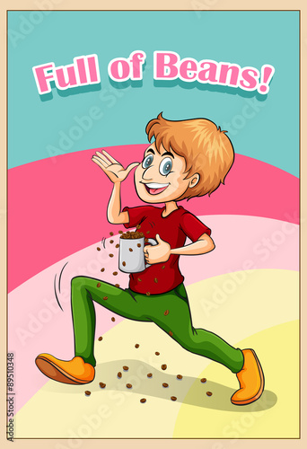 Man spilling beans around