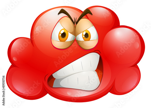Red angry emotion cloud