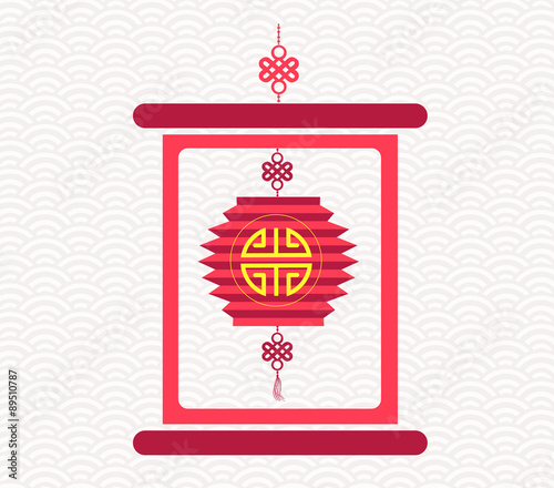 Chinese scroll with chinese calligraphy. Mid autumn festival