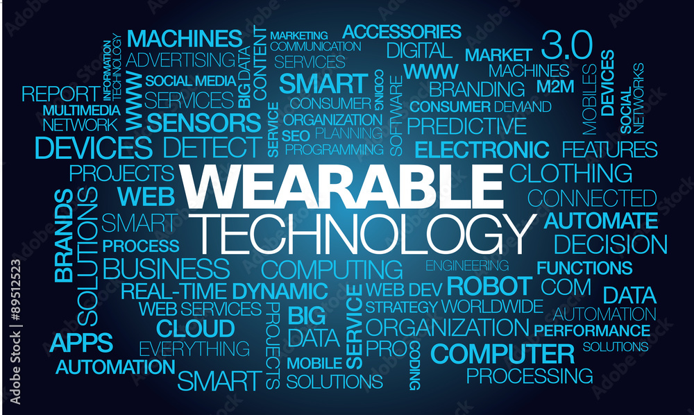 Wearable technology wearables devices wearables clothing accessories words  tag cloud text Stock-Illustration | Adobe Stock