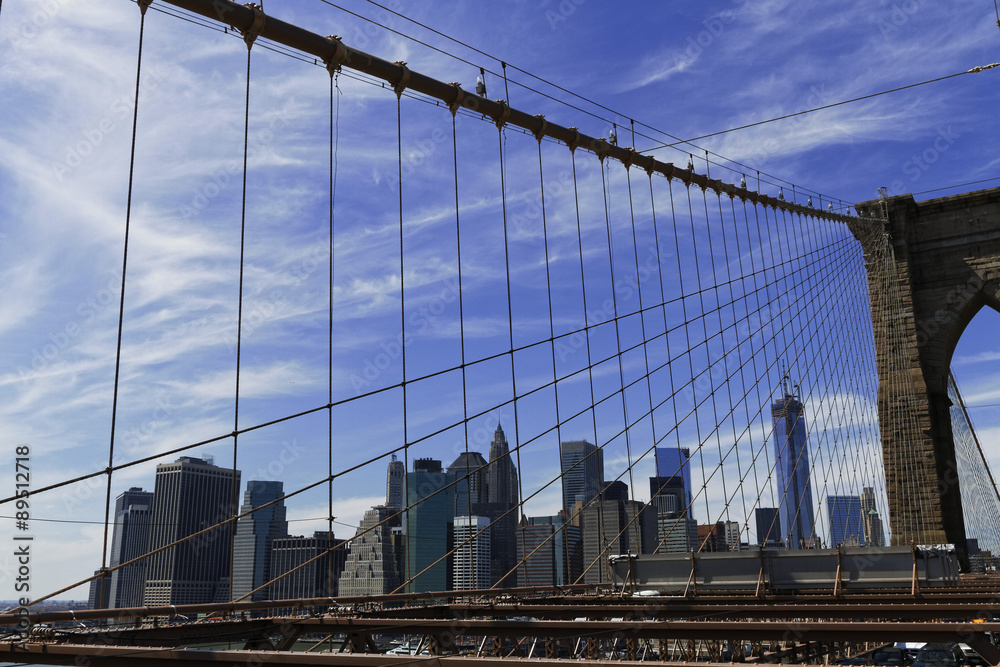 Obraz premium Widoki na Most Brookliński.