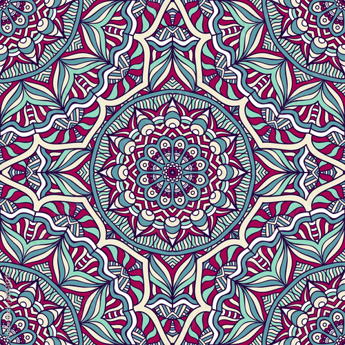 Ethnic floral seamless pattern