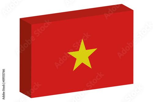 3D Isometric Flag Illustration of the country of Vietnam
