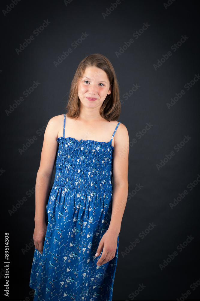 Beautiful girl doing different expressions in different sets of clothes: love Beautiful girl doing different expressions in different sets of clothes: love