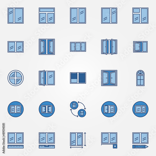 Windows blue icons set