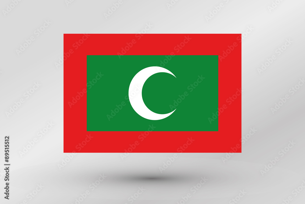 Flag Illustration of the country of Maldives Flag Illustration of the country of Maldives