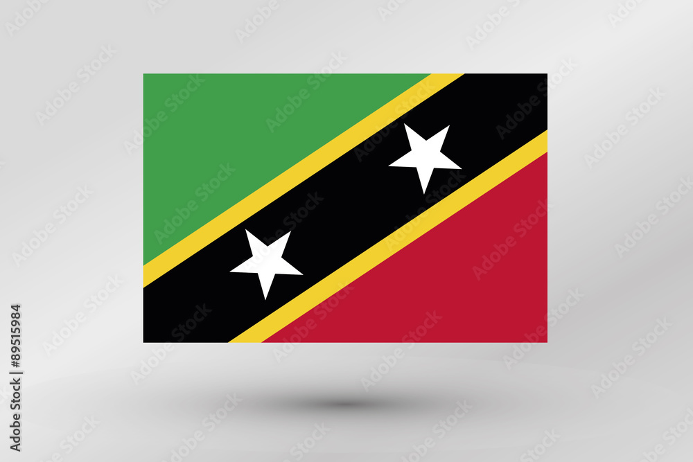 Flag Illustration of the country of  Saint Kitts and Nevis