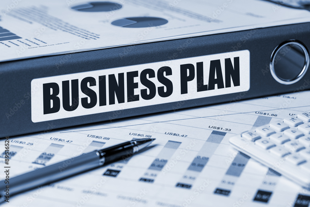business plan concept on document folder business plan concept on document folder