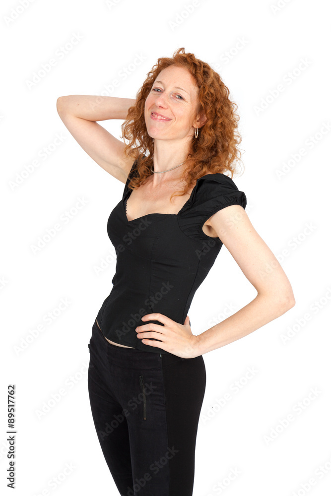 Beautiful woman doing different expressions in different sets of clothes: posing Beautiful woman doing different expressions in different sets of clothes: posing
