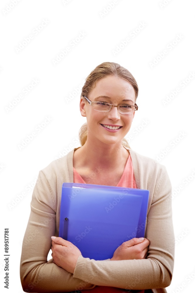 Composite image of teaching student smiling at camera Composite image of teaching student smiling at camera