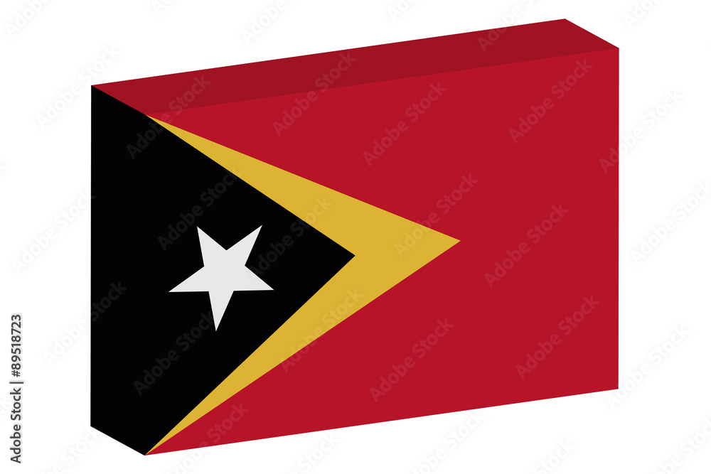 3D Isometric Flag Illustration of the country of East Timor 3D Isometric Flag Illustration of the country of East Timor