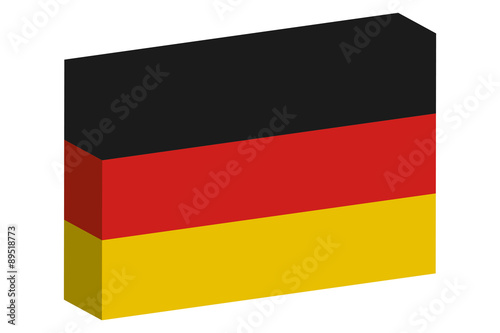 3D Isometric Flag Illustration of the country of  Germany