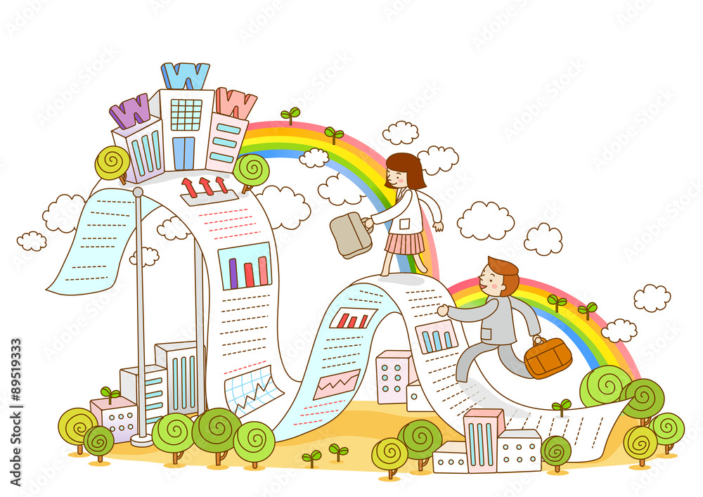 Fototapeta premium Illustration of business