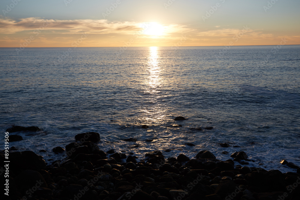 sunset over the sea in South Africa