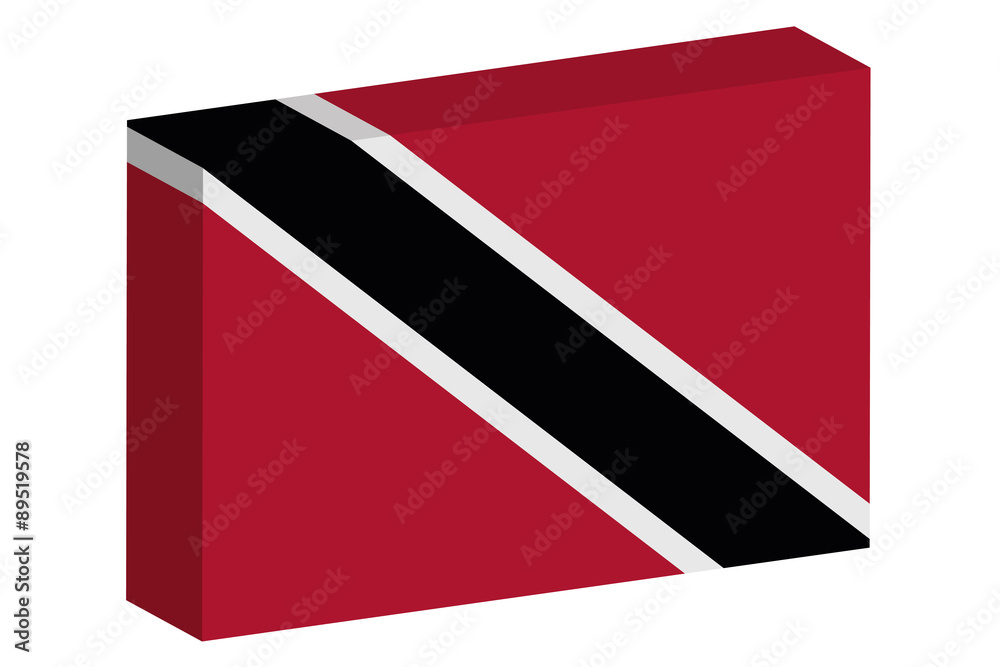 3D Isometric Flag Illustration of the country of Trinidad and T 3D Isometric Flag Illustration of the country of Trinidad and T