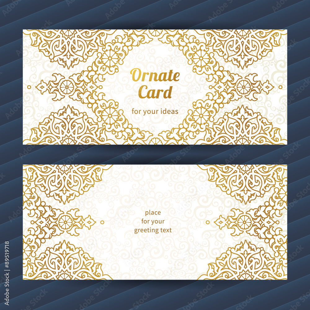 Vintage ornate cards in Eastern style.
