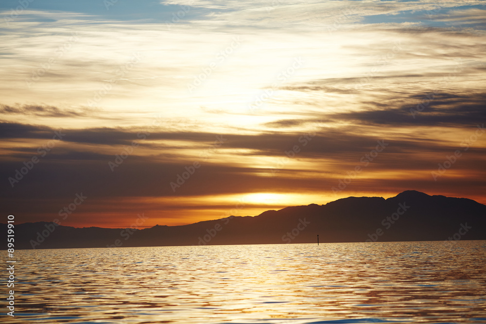 sunset over the sea in South Africa