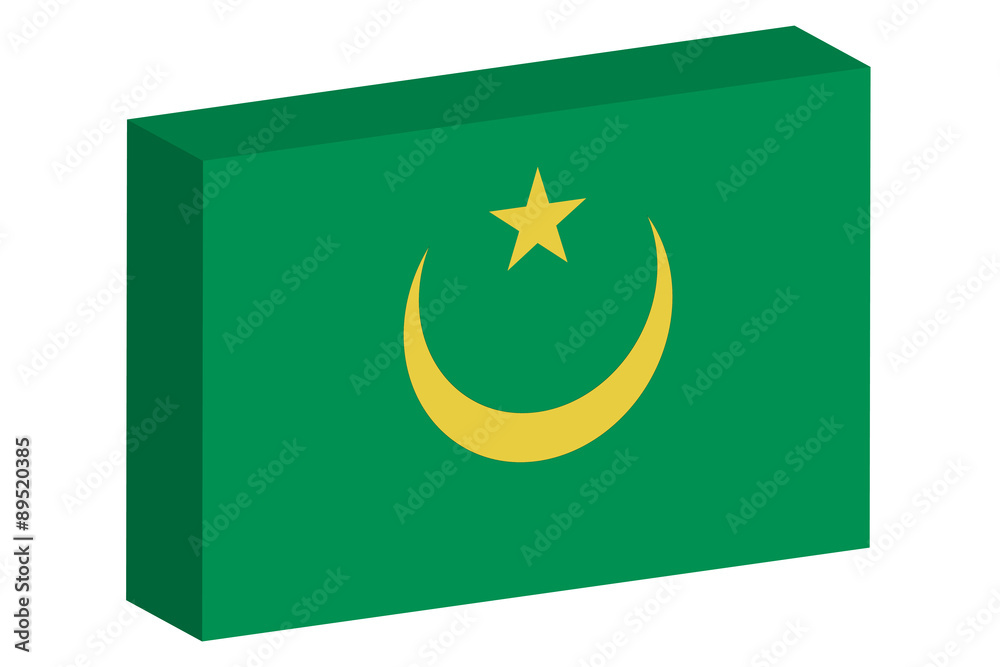 3D Isometric Flag Illustration of the country of lags_3D-2_Maur 3D Isometric Flag Illustration of the country of lags_3D-2_Maur