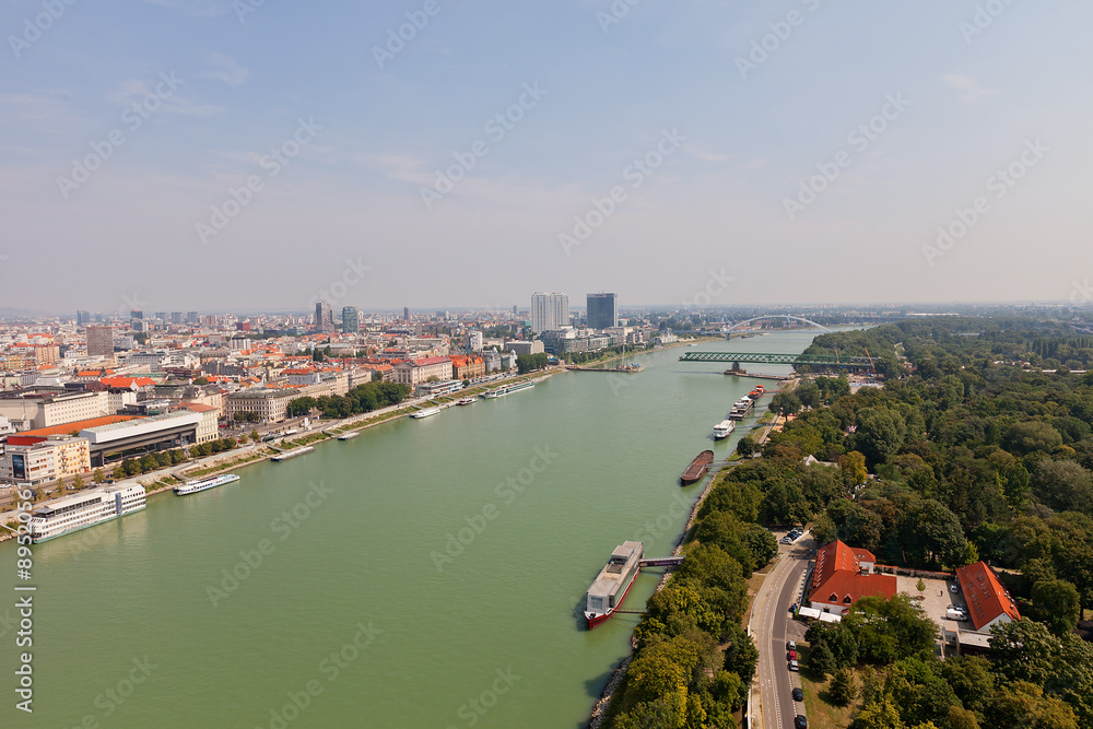 Fototapeta premium View of Danube River in Bratislava, Slovakia