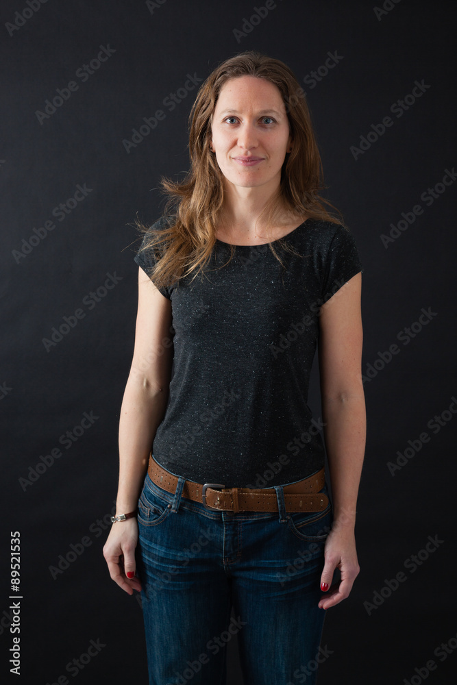 Beautiful woman doing different expressions in different sets of clothes: portrait Beautiful woman doing different expressions in different sets of clothes: portrait