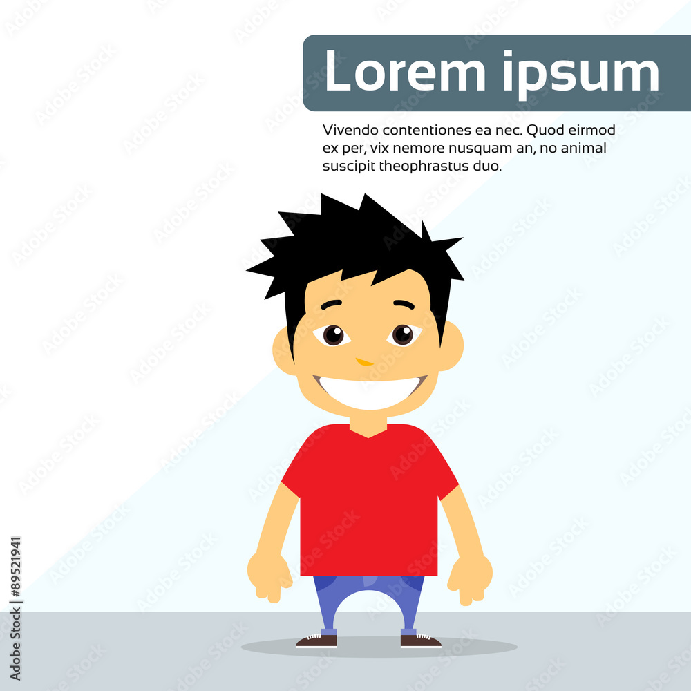 Cartoon Person Smile Character Man Standing Cartoon Person Smile Character Man Standing