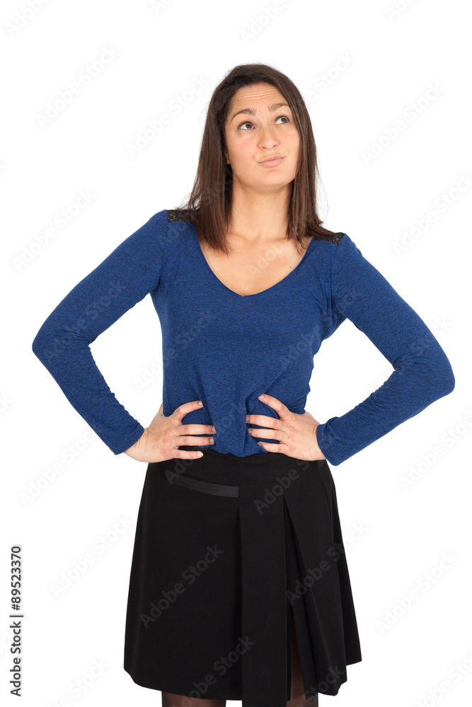Beautiful women doing different expressions in different sets of clothes: posing Beautiful women doing different expressions in different sets of clothes: posing